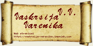 Vaskrsija Varenika vizit kartica